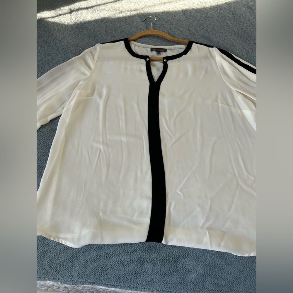The Limited White Blouse with Black Trim